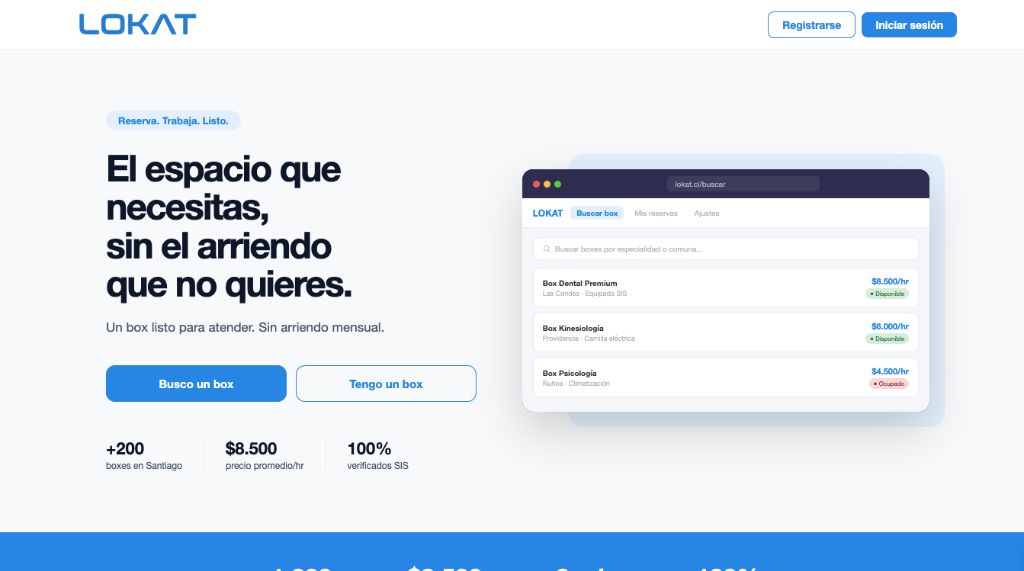 Lokat - Plataforma real de arriendo de espacios